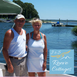 Picture of us, the owners, John and Sandy Reeve, of waterfront vacation rentals. Hit to learn more about us.